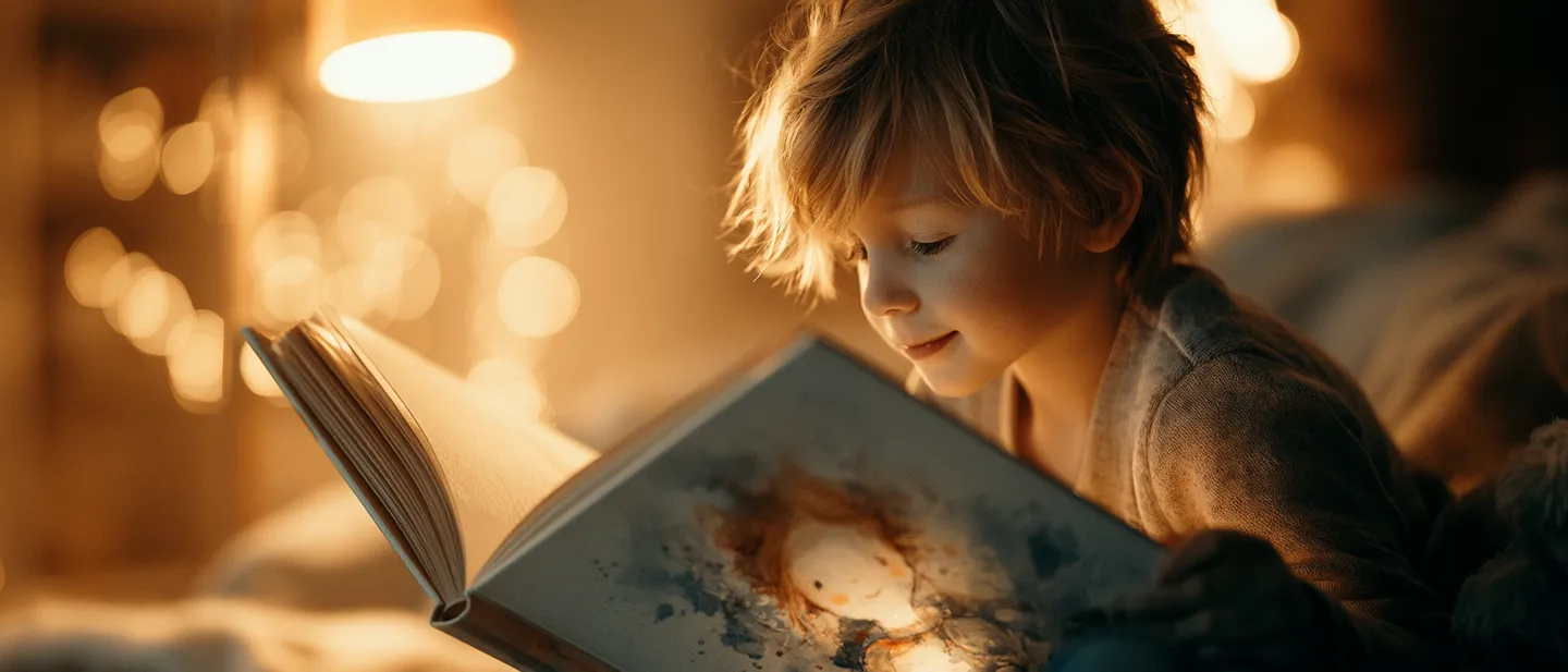 Child recognizing their own face in a personalized illustrated storybook