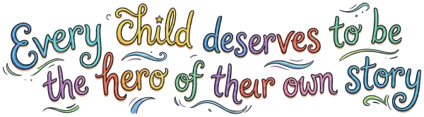 A personalized Libronauts storybook open to a page showing a child's illustrated character in a vibrant adventure scene