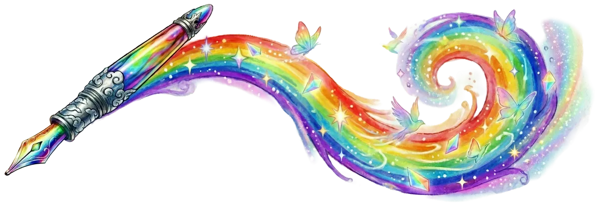 Colorful pen illustration representing the creative process of crafting personalized children's stories